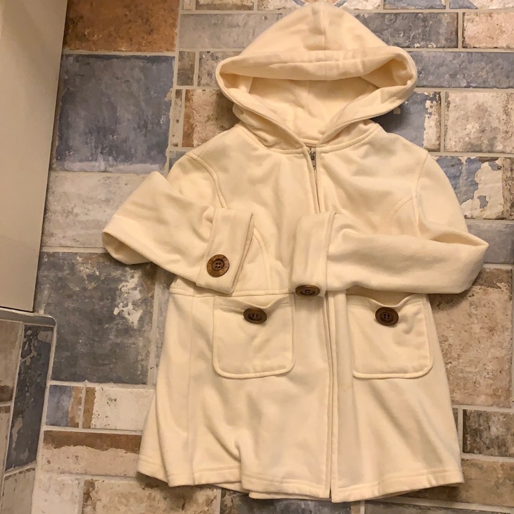 Hooded sweatshirt jacket -ivory size small